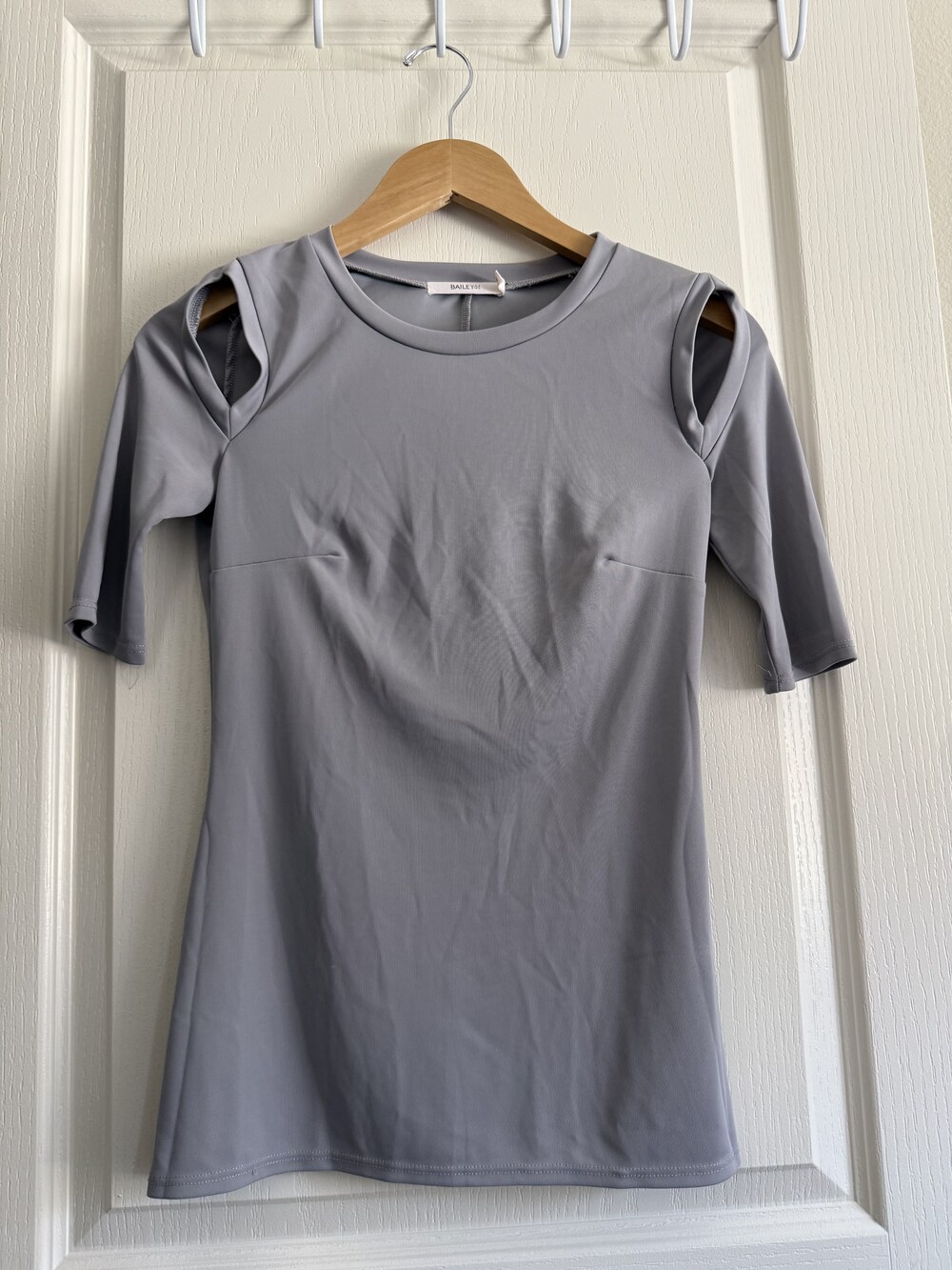 Bailey44 Gray Shoulder Cutout T-Shirt